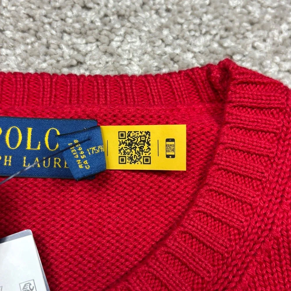 Polo Ralph Lauren Mens Red Cotton Crewneck Sweater M Classics 710810846017